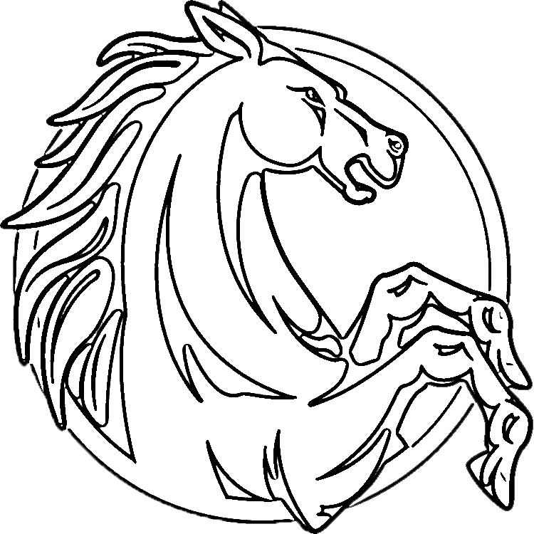 750x750 Horse Head Coloring Page