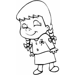 300x300 Smiling Little Girl Coloring Sheet