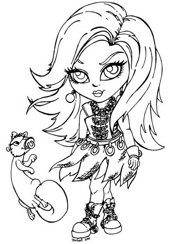 585x800 Spectra Vondergeist Little Girl Monster High Coloring Page