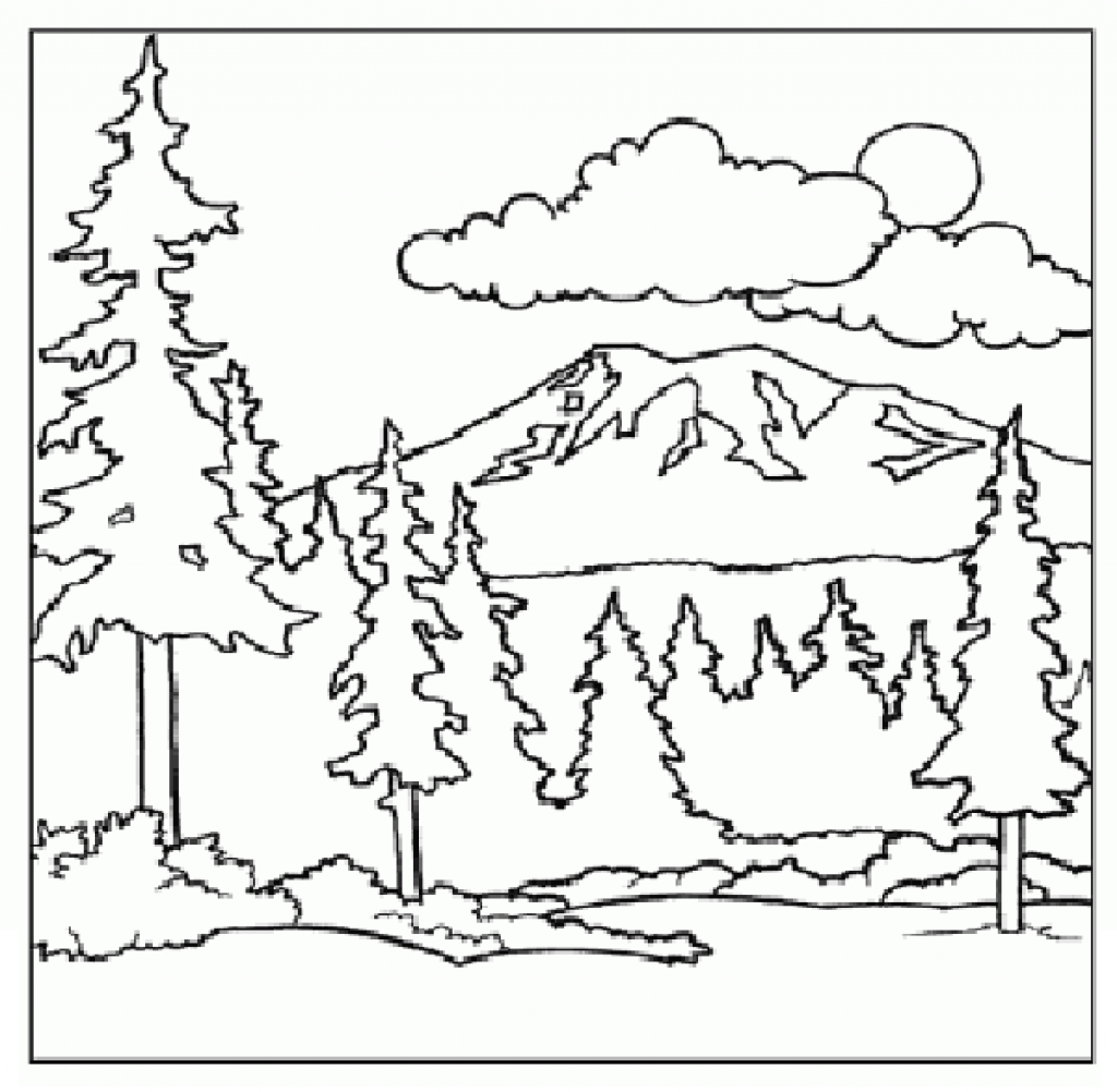 Mountains Coloring Page 1024x1002 Mountains Coloring Page