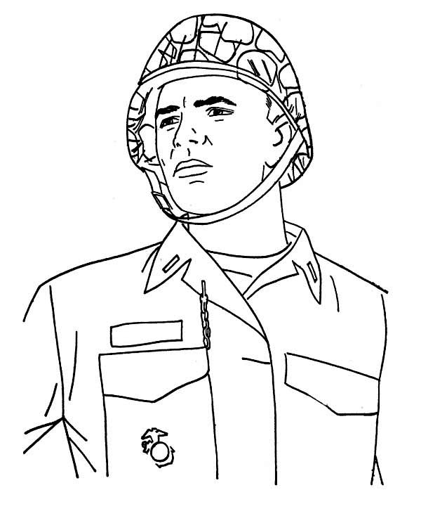 A Soldier Combat Helmet Veterans Day Coloring Page Just 600x734 A Soldier Combat Helmet Veterans Day Coloring Page Just