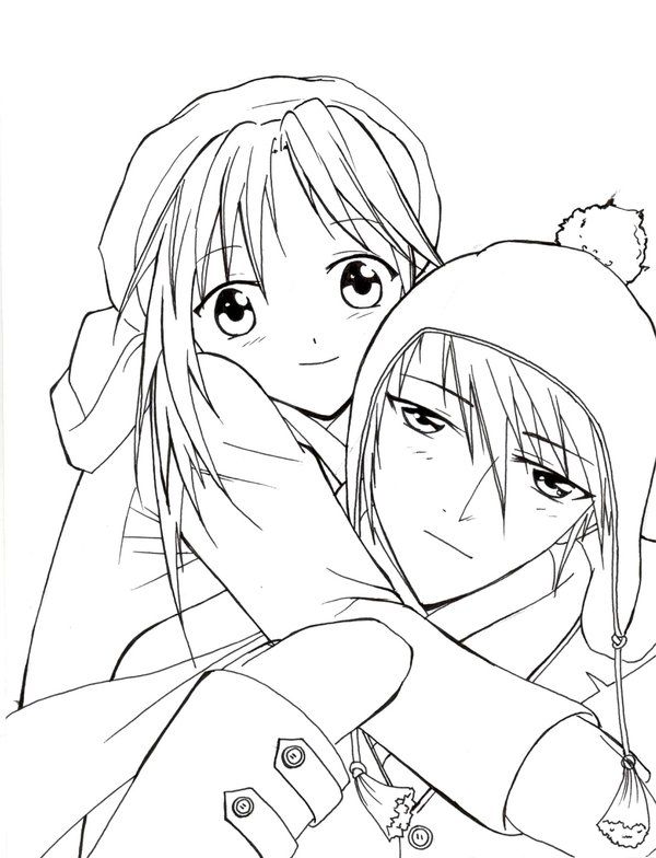 Coloring Pages Of Anime Couples