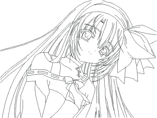 Anime Girl Coloring Page 600x450 Anime Girl Coloring Page