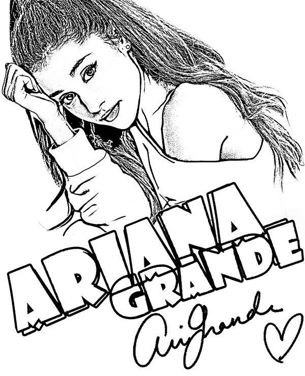 Coloring Pages Of Ariana Grande 600x740 Coloring Pages Of Ariana Grande