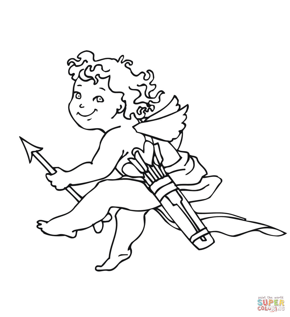 Cartoon Cupid Coloring Page Free Printable Pages For Valentines 1232x1346 Cartoon Cupid Coloring Page Free Printable Pages For Valentines