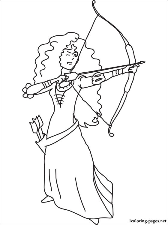 Merida With Bow And Arrows Coloring Page Coloring Pages 560x750 Merida With Bow And Arrows Coloring Page Coloring Pages
