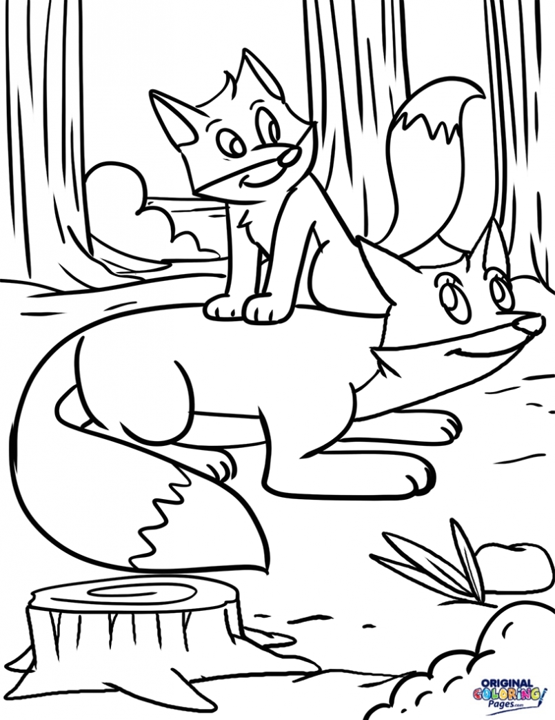 805x1043 Last Minute Baby Fox Coloring Pages Wild Animals Mother With Her