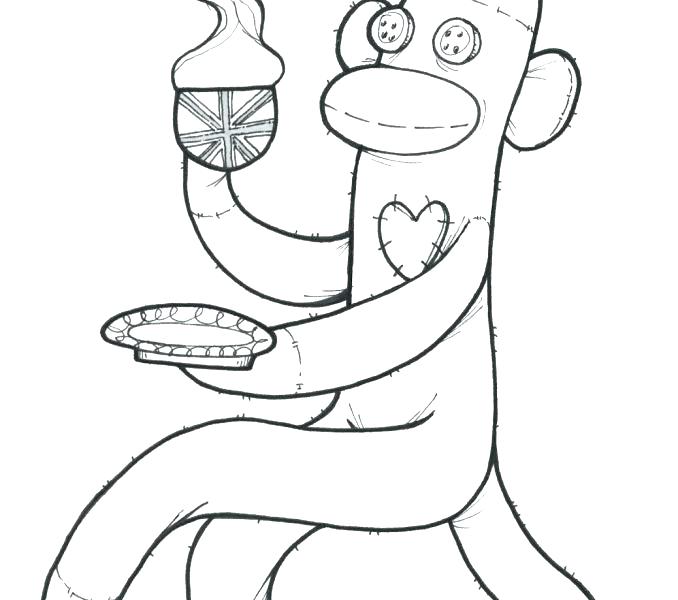 678x600 Monkey Coloring Pages Printable Sock Monkey Coloring Pages Free