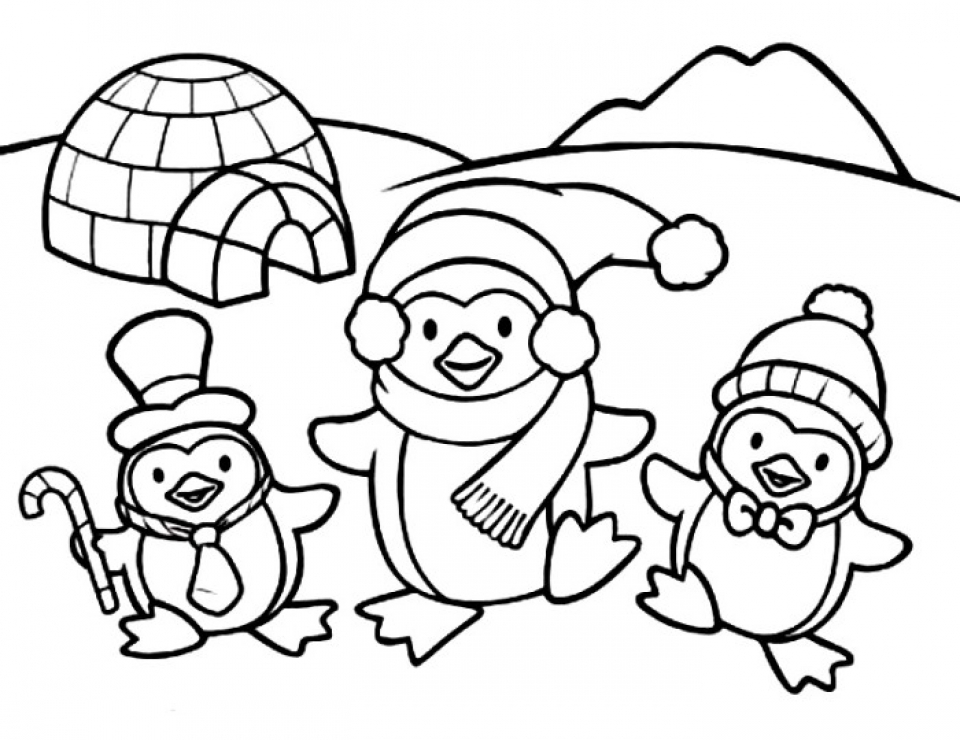 Coloring Pages Of Baby Penguins