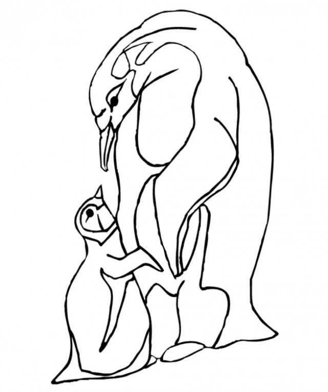 Winter Animals Coloring Pages Baby Penguin And Mother Winter 640x764 Winter Animals Coloring Pages Baby Penguin And Mother Winter