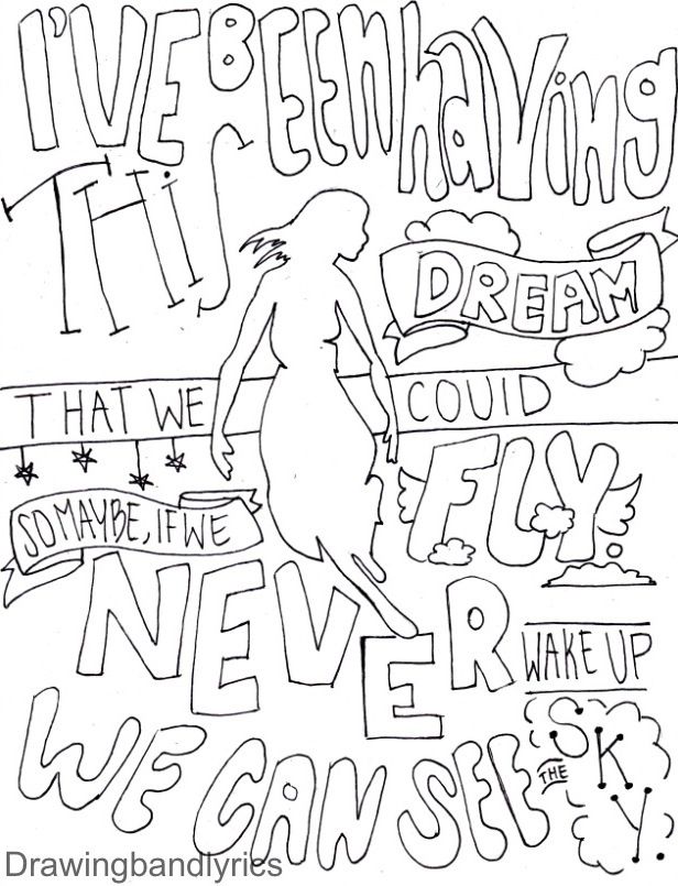 I Draw Band Lyrics Coloring Pages 616x805 I Draw Band Lyrics Coloring Pages