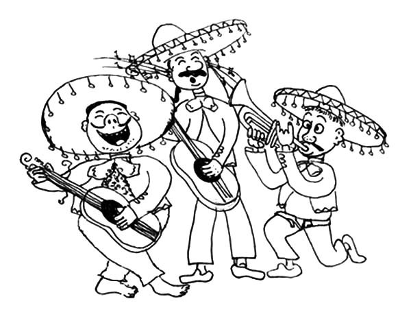 Mariachi Band In Cinco De Mayo Coloring Pages Best Place To Color 600x471 Mariachi Band In Cinco De Mayo Coloring Pages Best Place To Color