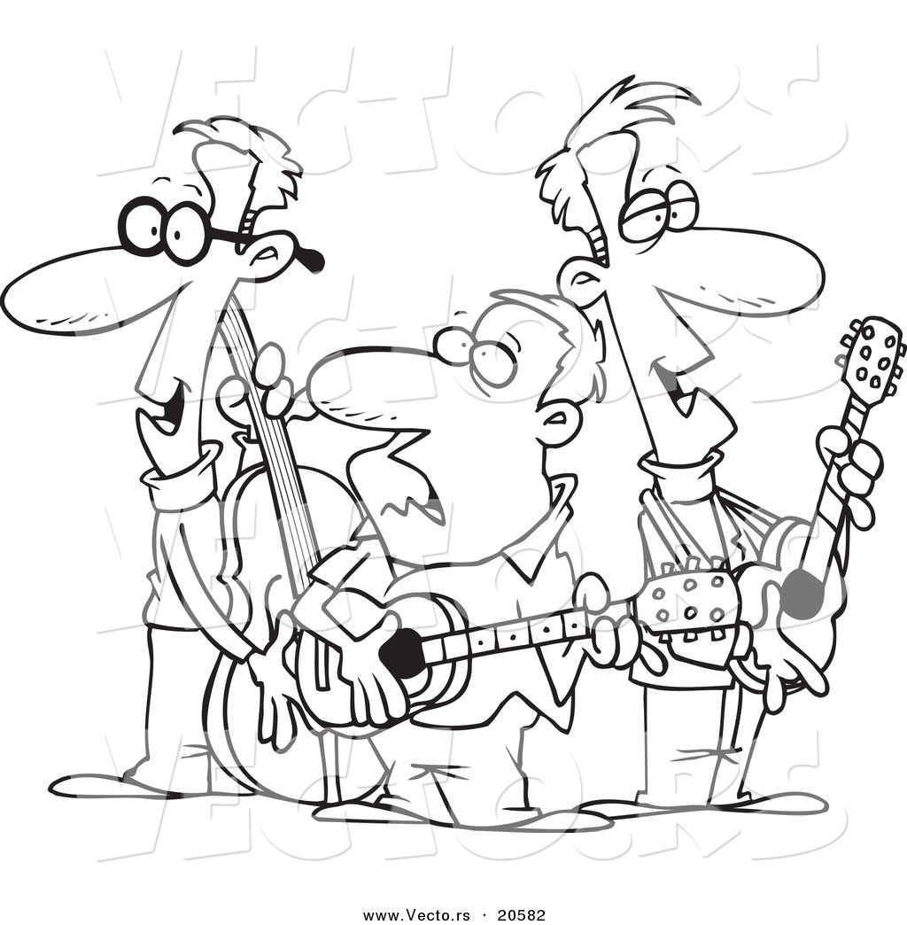 Vector Of A Cartoon Folk Music Band 1024x1044 Vector Of A Cartoon Folk Music Band