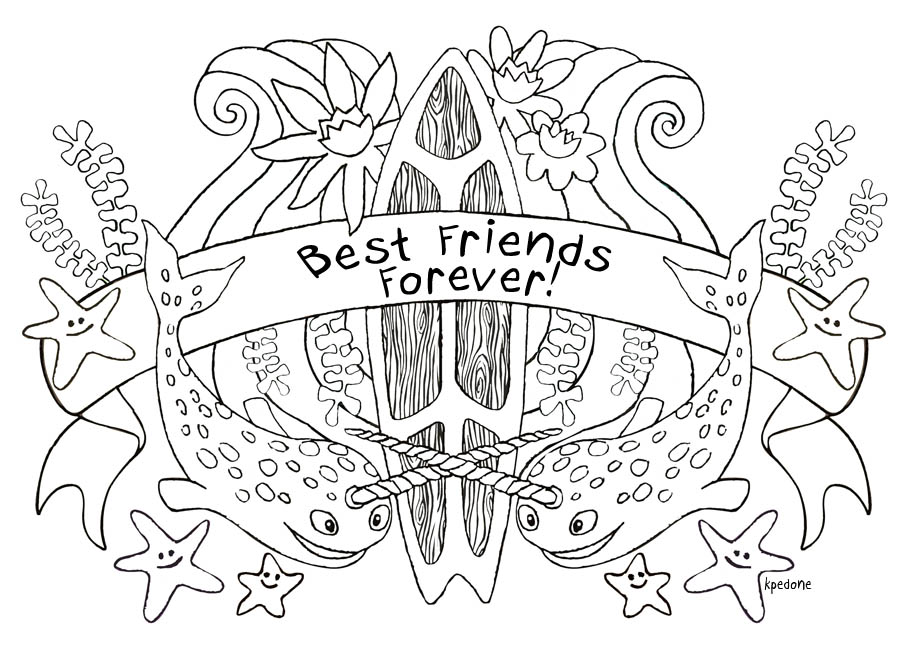 Best Friend Coloring Pages 915x652 Best Friend Coloring Pages