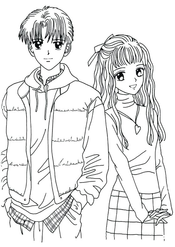 Boy Coloring Page Pretty Girl And Boy Coloring Pages Anime 558x789 Boy Coloring Page Pretty Girl And Boy Coloring Pages Anime