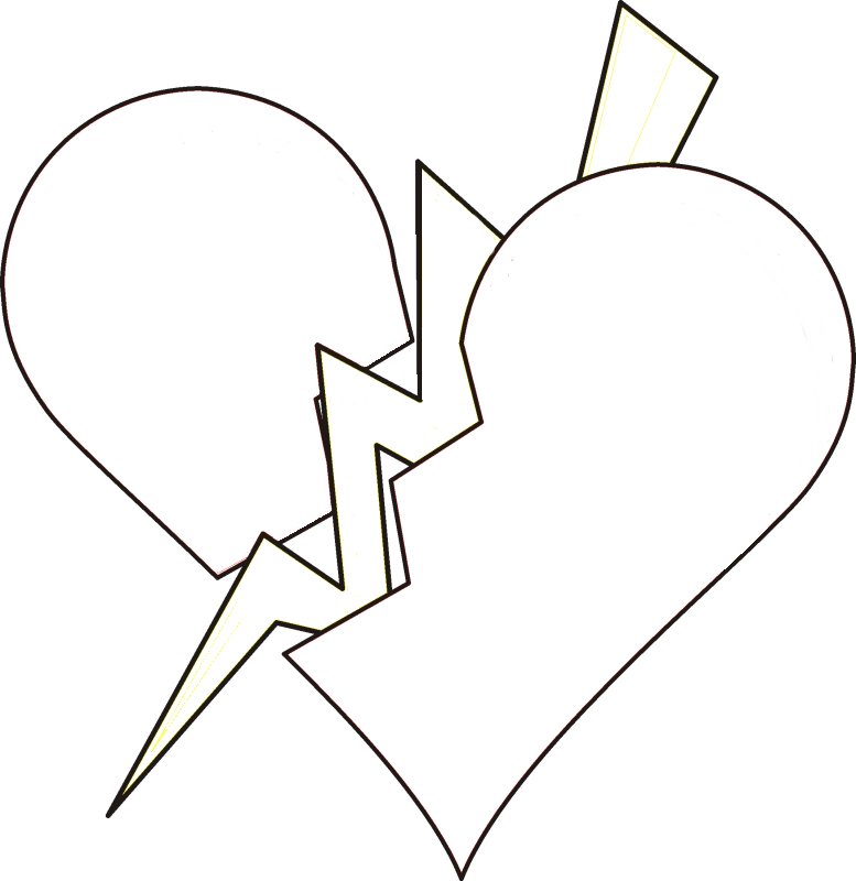 777x800 Broken Hearts Coloring Pages