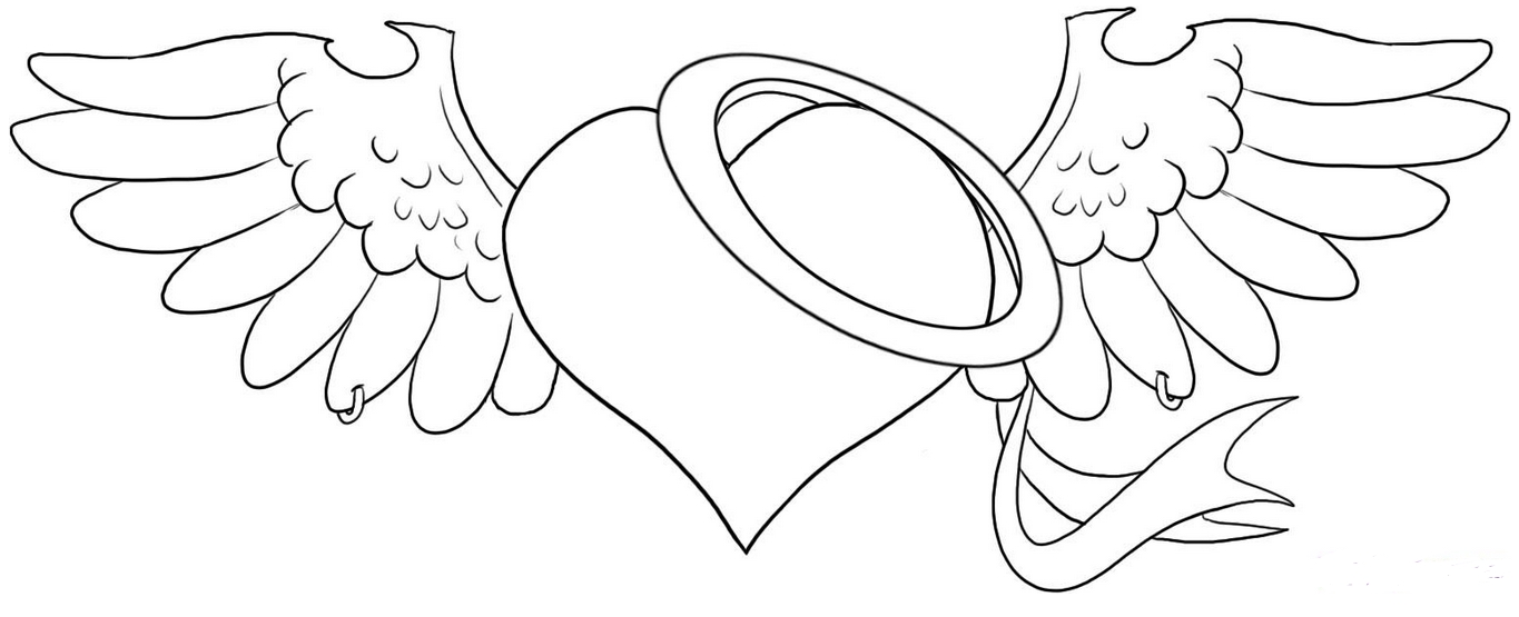 1365x555 Stylish Design Broken Heart Coloring Pages