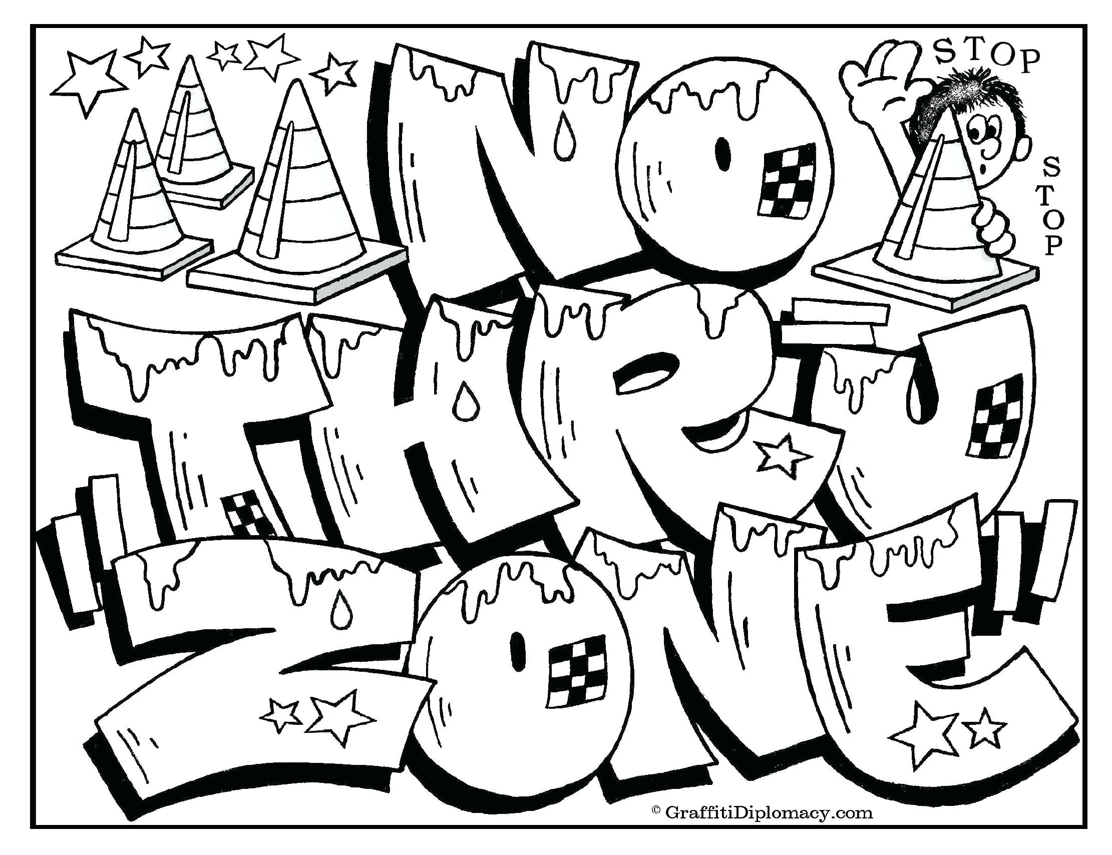 Graffiti Bubble Letters Coloring Pages Coloring Pages