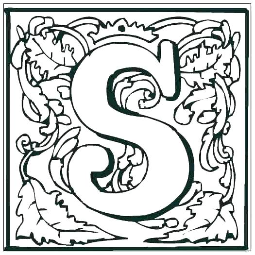 525x525 Letter S Coloring Sheets Letter S Coloring Pages Bubble Letters