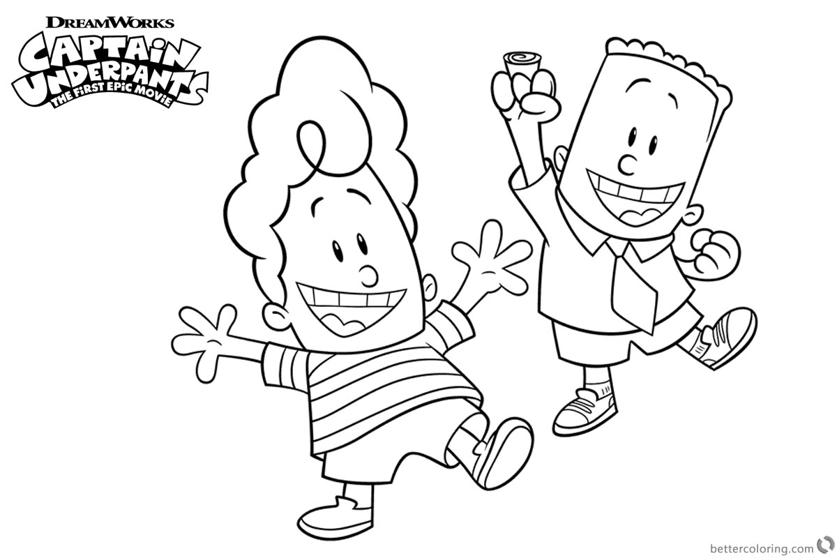 1200x800 Captain Underpants Coloring Pages George Play With Harold