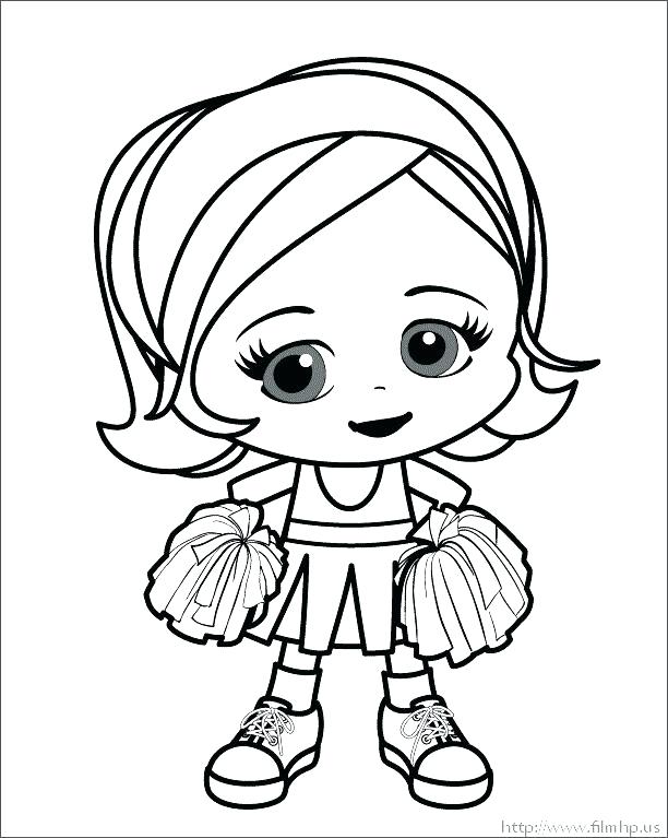 612x767 Cheerleading Coloring Page A Girl Cheerleader Coloring Page