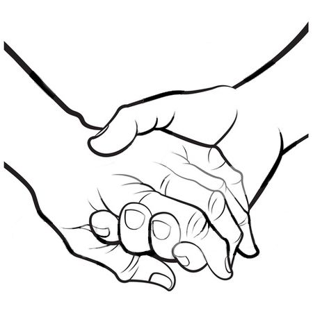 450x470 Super Idea Holding Hands Clipart Christmas Coloring Pages Two Kids