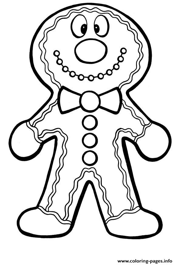 583x873 Gingman Christmas Cookie Coloring Pages Printable