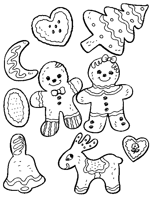 500x639 Christmas Cookie Coloring Page
