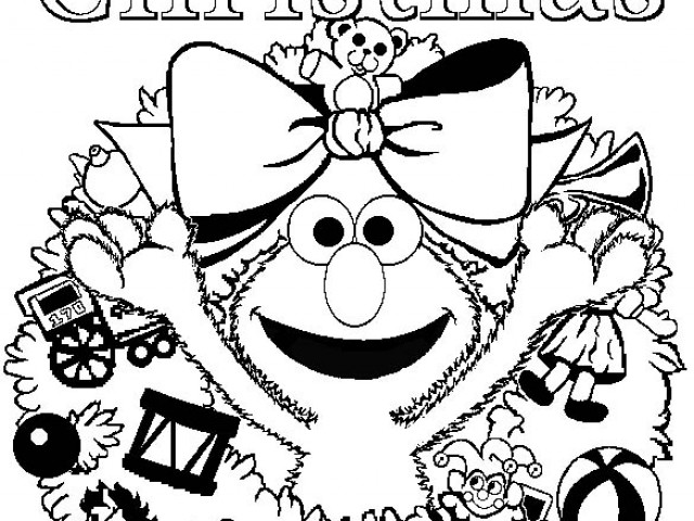 Elmo Christmas Coloring Pages Free Coloring 640x480 Elmo Christmas Coloring Pages Free Coloring