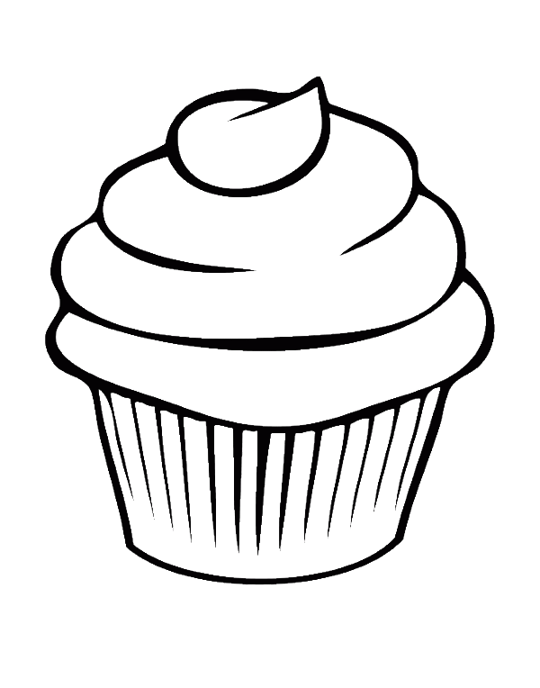 600x764 Pretty Cupcake Coloring Pages