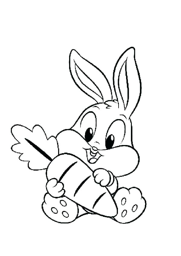 Cute Bunny Coloring Pages A Cute Bunny Holding A Flower Coloring 600x849 Cute Bunny Coloring Pages A Cute Bunny Holding A Flower Coloring
