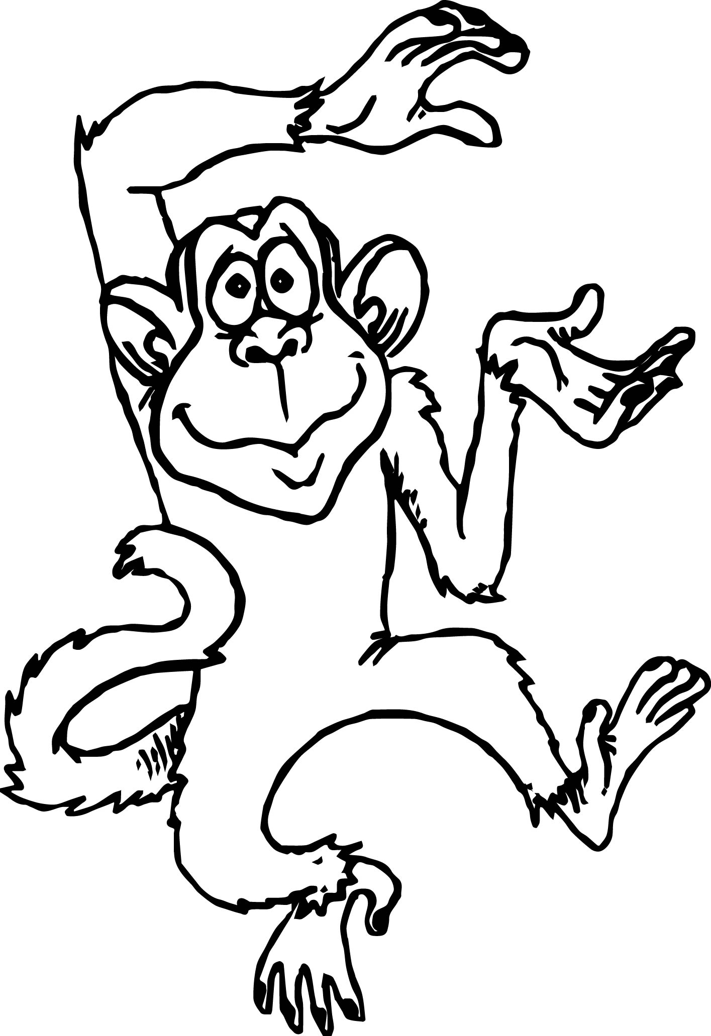 1415x2063 Cute Monkey Cartoons Monkey Coloring Page Wecoloringpage