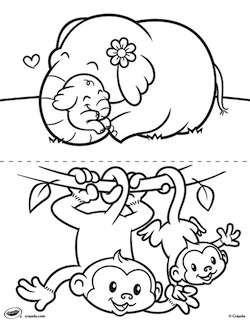 250x323 Interesting Baby Animal Coloring Pages Drawn Cute Monkey Pencil