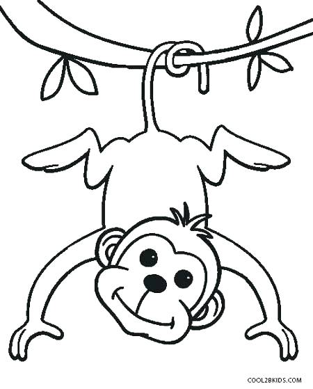 450x559 Monkey Color Page Monkey Coloring Pages Cute Monkey Color Pages
