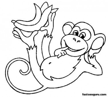 377x338 Monkey Coloring Pages Cute Monkey Coloring Pages Colouring