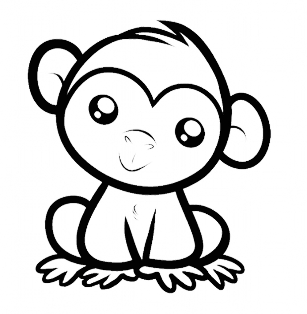 1002x1024 New Monkey Animal Coloring Pages Collection Printable Coloring Sheet