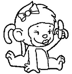 236x243 The Best Cute Baby Monkey Coloring Pages