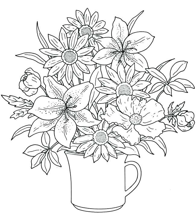 Flower Bouquet Coloring Pages Free Printable Coloring Pages 650x722 Flower Bouquet Coloring Pages Free Printable Coloring Pages