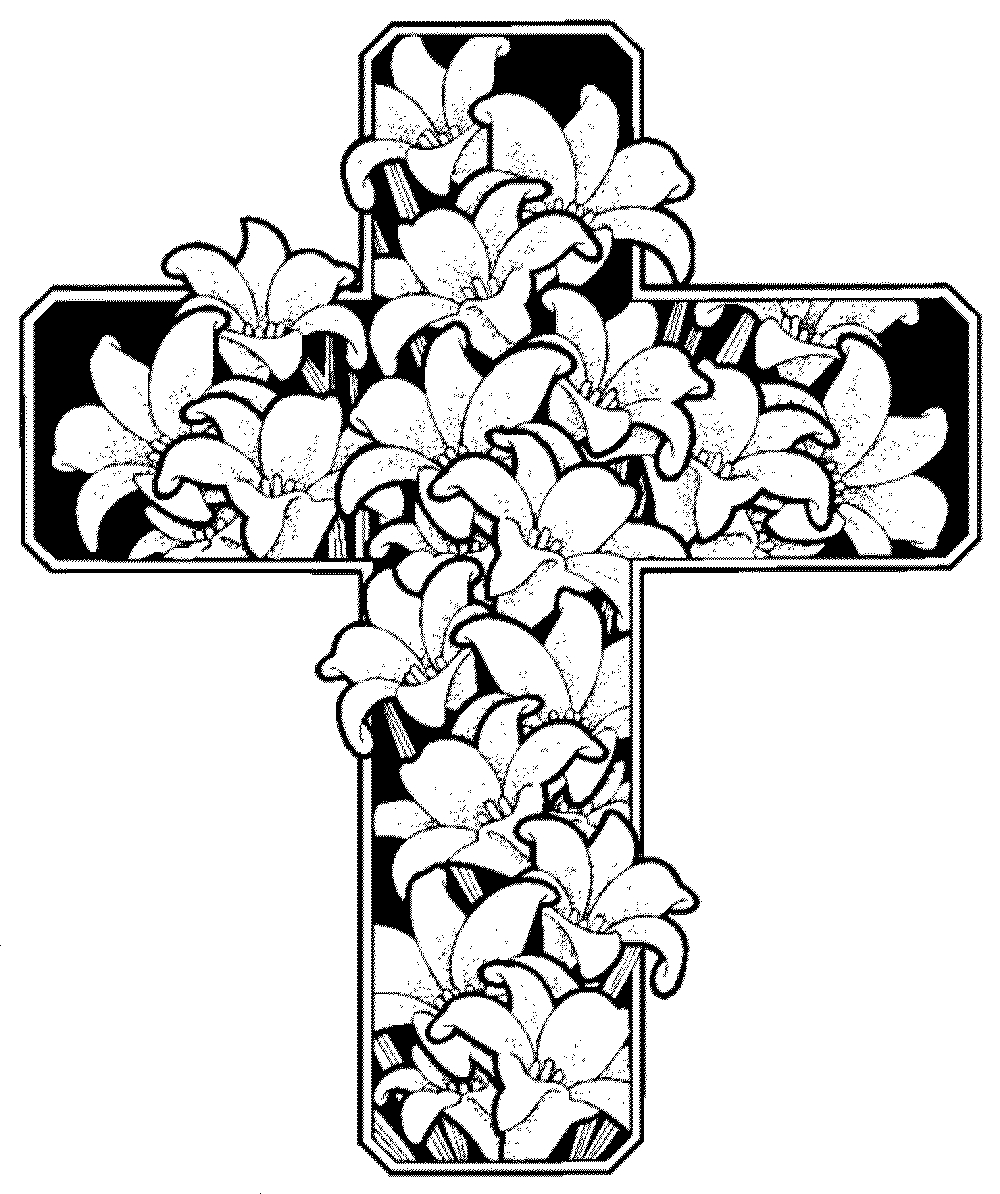 It S Here Cross With Flowers Coloring Pages Fr 1000x1194 It S Here Cross With Flowers Coloring Pages Fr