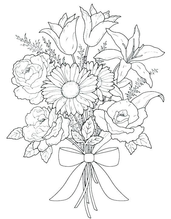 Flowers Coloring Page 564x720 Flowers Coloring Page