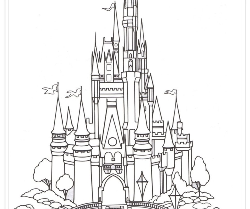1030x864 Free Disney Coloring Page Features Cinderellas Castle And All