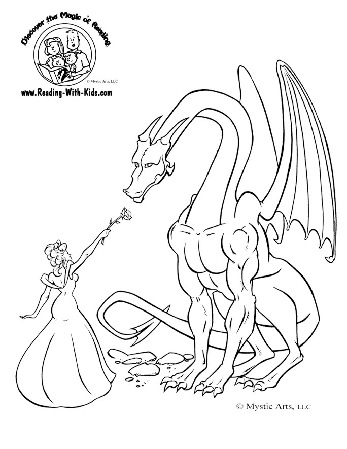 Fantasy And Dragon Coloring Pages 684x885 Fantasy And Dragon Coloring Pages
