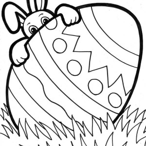 300x300 Simple Easter Bunny Coloring Pages