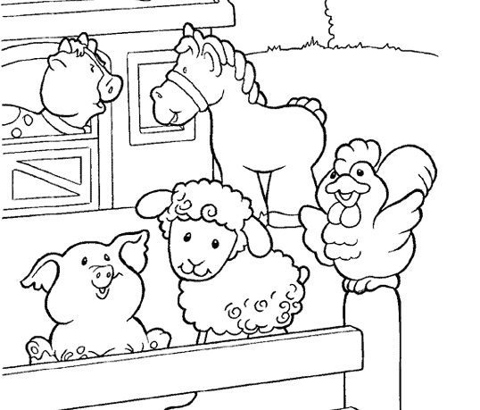 Simple Farm Animal Coloring Pages 538x459 Simple Farm Animal Coloring Pages