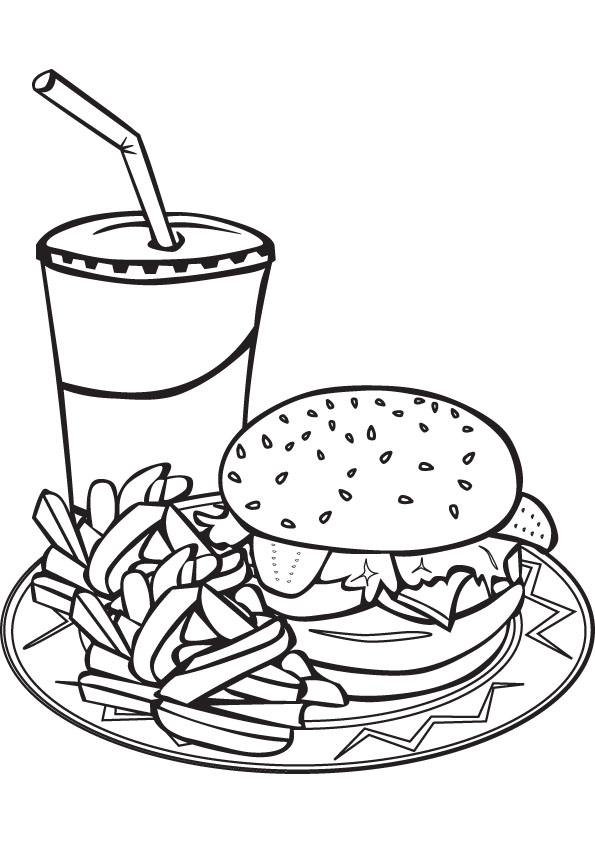 Fast Food Coloring Pages 595x842 Fast Food Coloring Pages
