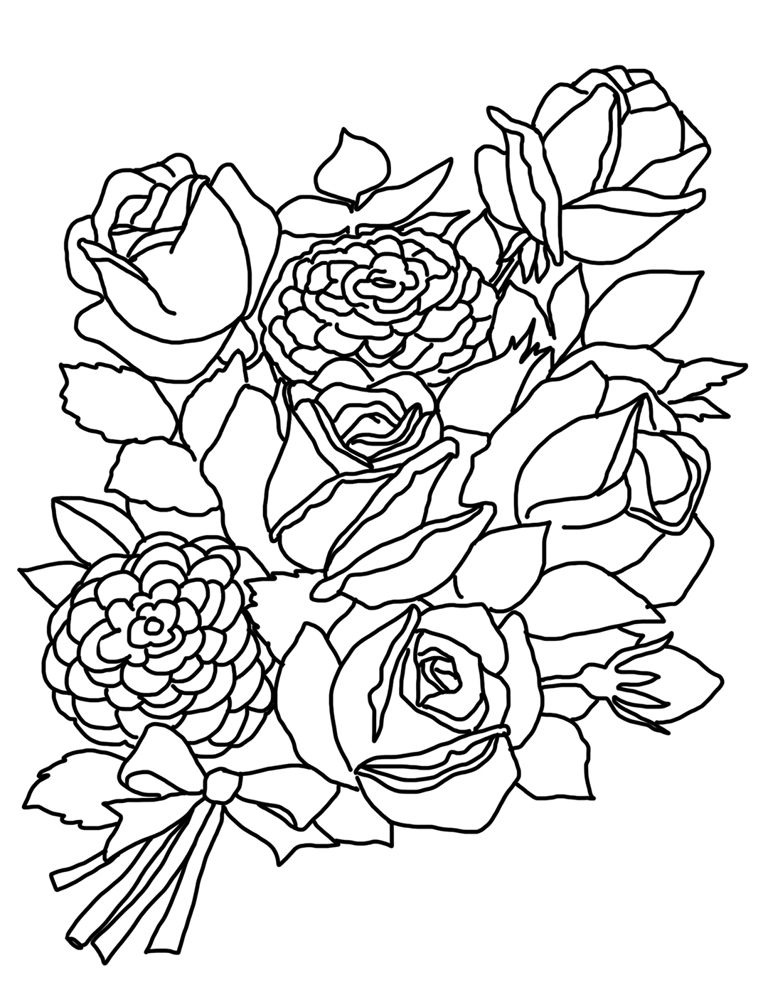 1073x1417 Flower Coloring Pages