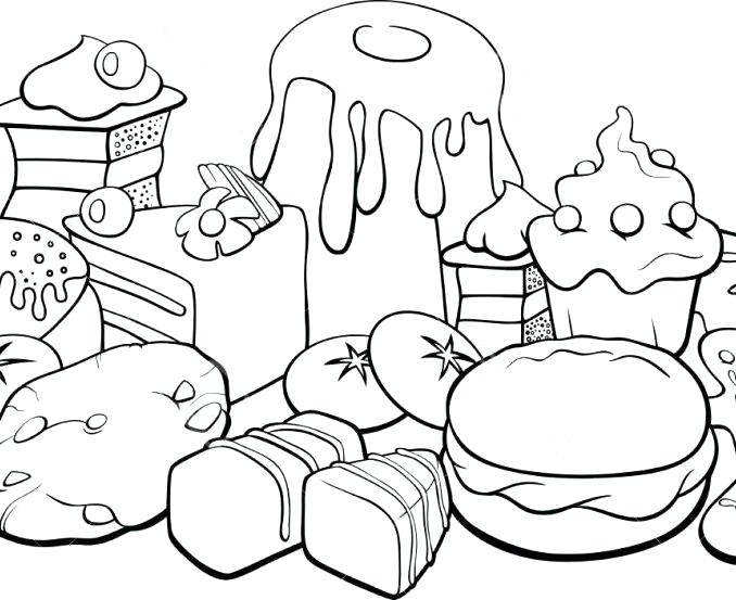 678x553 Coloring Pages Of Food Items