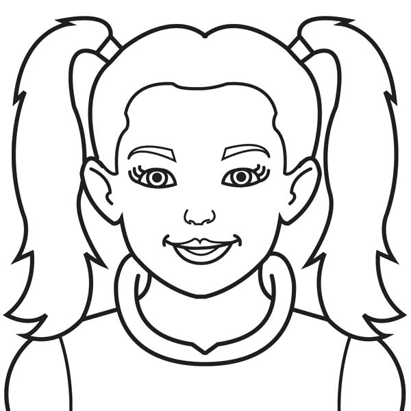 600x600 Girl Face Coloring Page Coloring Page Girls Face Blank Girl Face
