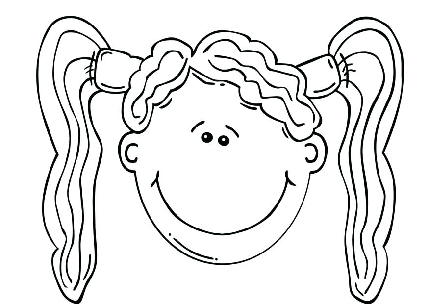 875x620 Girl Face Coloring Page
