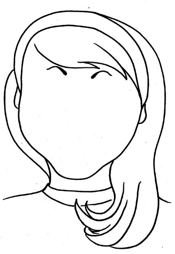 600x867 Girl Face Coloring Pages